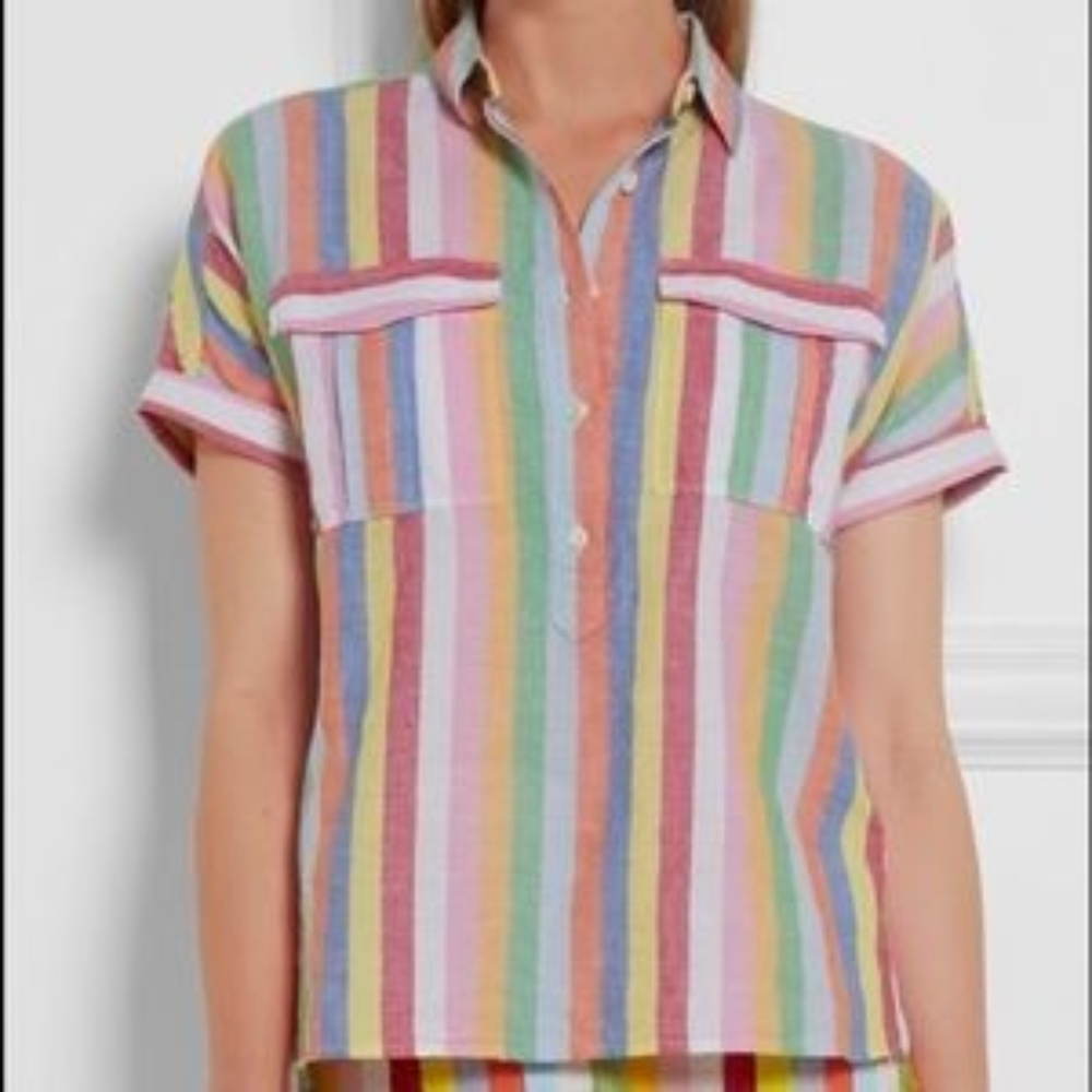 J. Crew Rainbow Striped Shirt